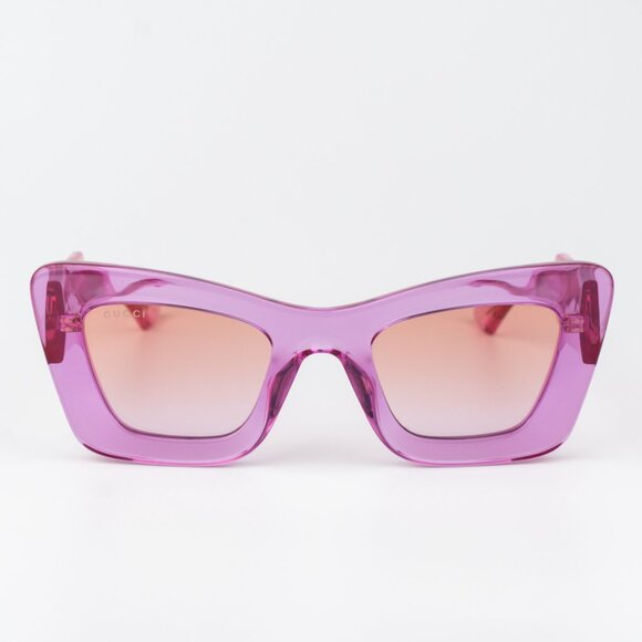 Gucci Women Sunglasses Transparent Pink Gradient Butterfly GG1552S 003 NEW - Picture 3 of 12